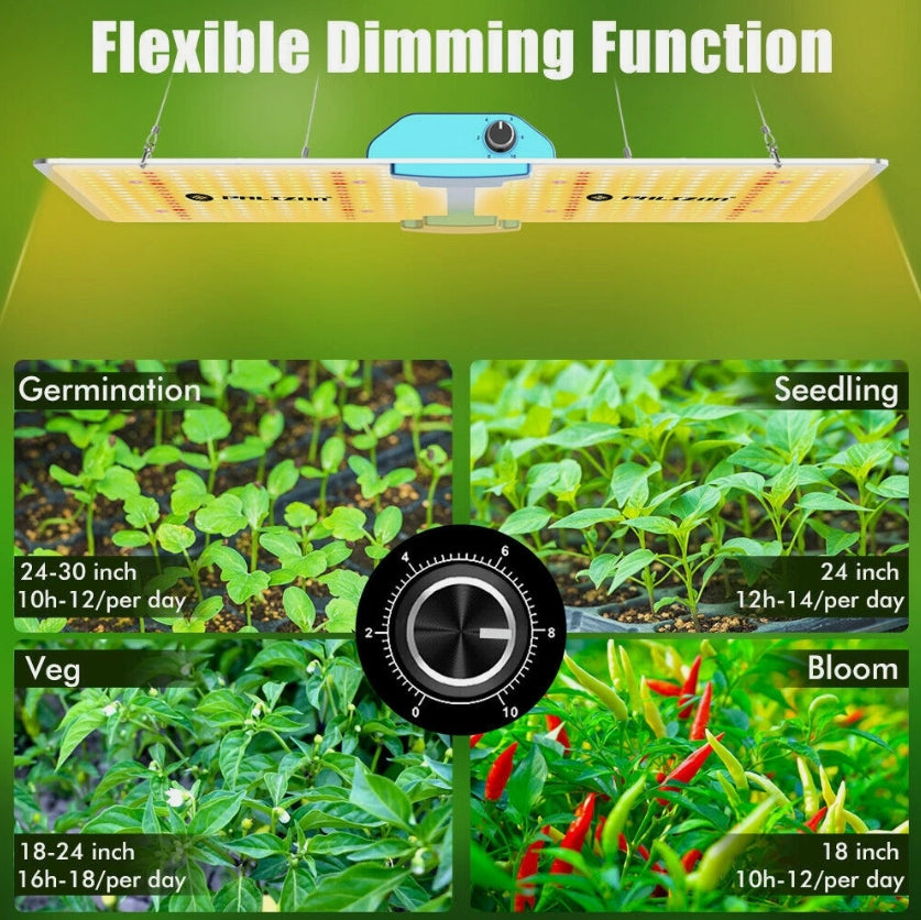 PHLIZON PL2000 200W  Full-spectrum+UV/IR Daisy Chain Dimmable Cost-effective High-yield Commercial LED Grow Light for 2×2FT