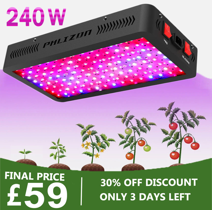 PHLIZON PHD12 200W Full-spectrum UV/IR LED High-yield Grow Light for 2x2ft 2x3ft 3x3ft