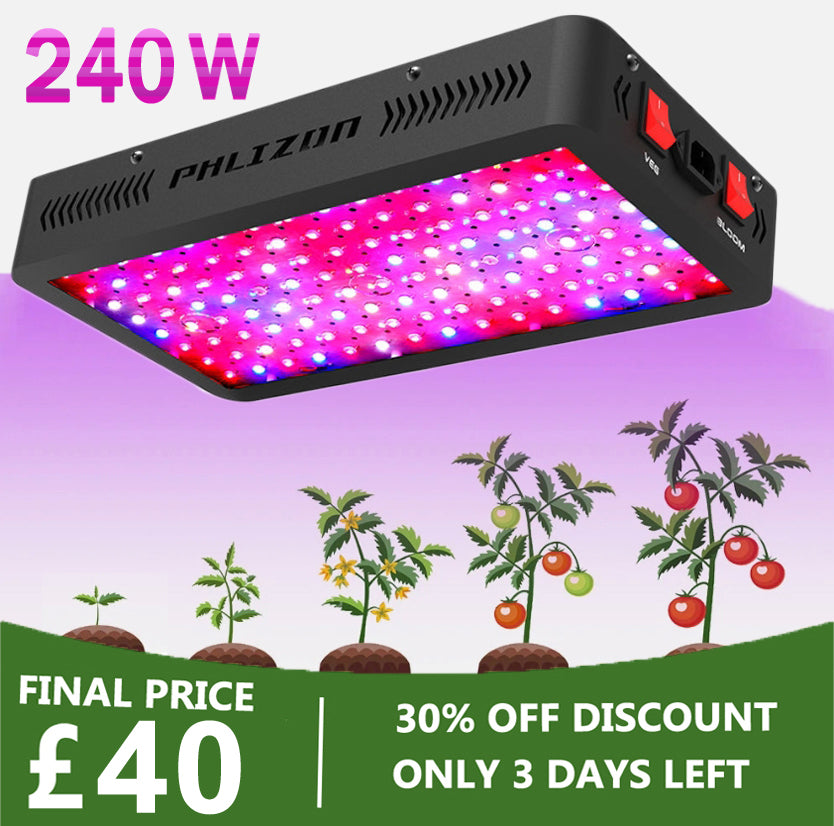 PHLIZON PHD12 200W Full-spectrum UV/IR LED High-yield Grow Light for 2x2ft 2x3ft 3x3ft