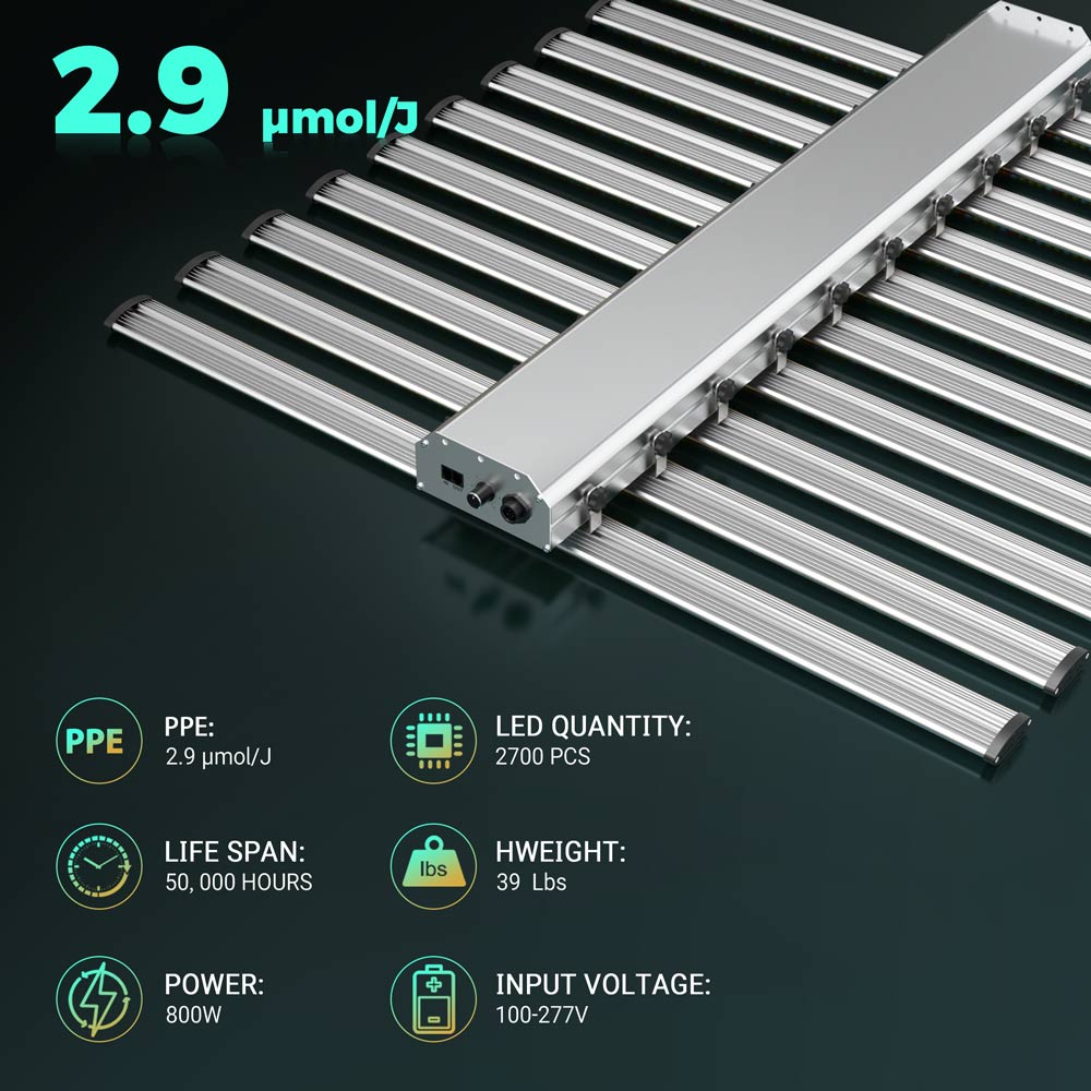 PHLIZON PH-B10-D 800W Full-spectrum Dimmable LED grow light with Samsung 281B LED